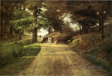  Indiana Oil Painting - An Indiana Road Theodore Clement Steele